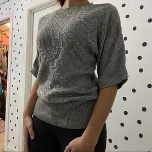 White House Black Market, Short sleeve grey sweater, size XS